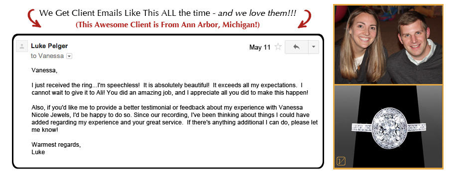Luke's Engagement Ring Email review - Vanessa Nicole Jewels Luke's Engagement Ring Email review - Vanessa Nicole Jewels