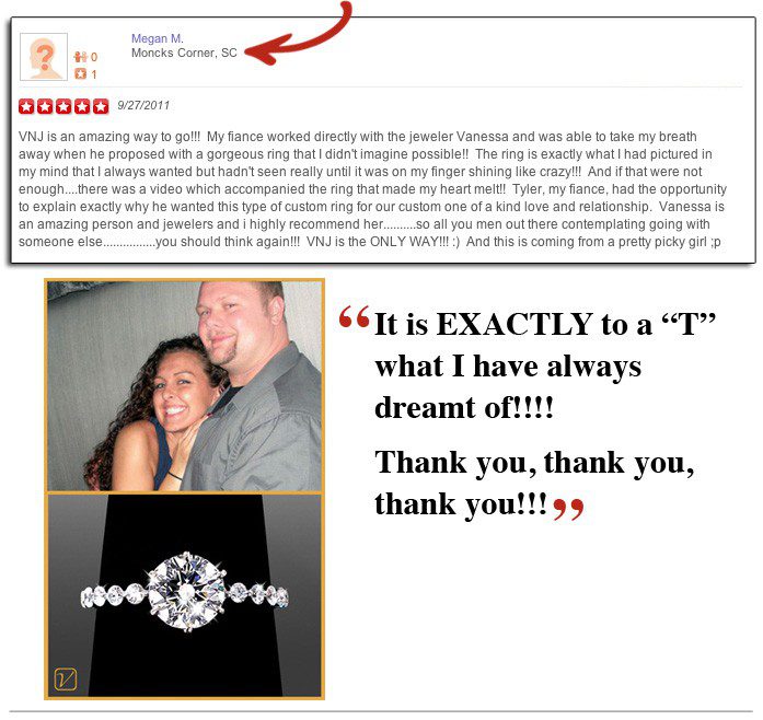 Megan's Yelp Review - Vanessa Nicole Jewels - Engagement Rings Megan's Yelp Review - Vanessa Nicole Jewels - Engagement Rings