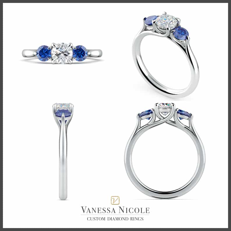 Sapphire Three Stone Ring