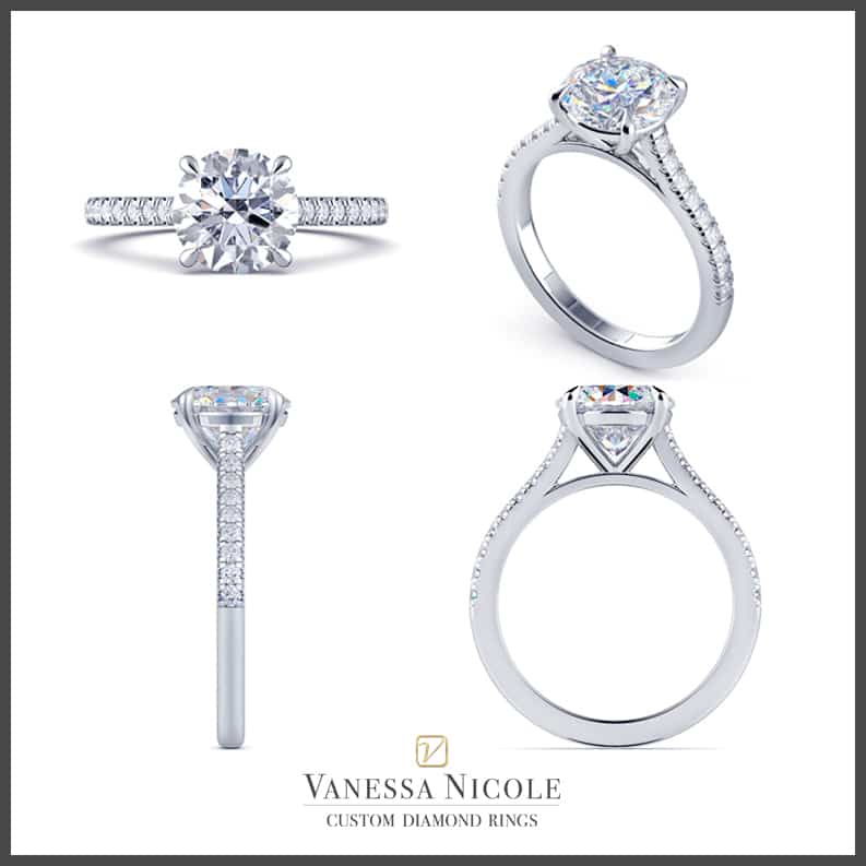 Derek & Alyssa - CAD Rendering_1 Solitaire Pavé Engagement Ring