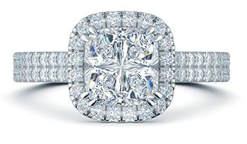 Platinum double halo cushion cut engagement ring Platinum double halo cushion cut engagement ring