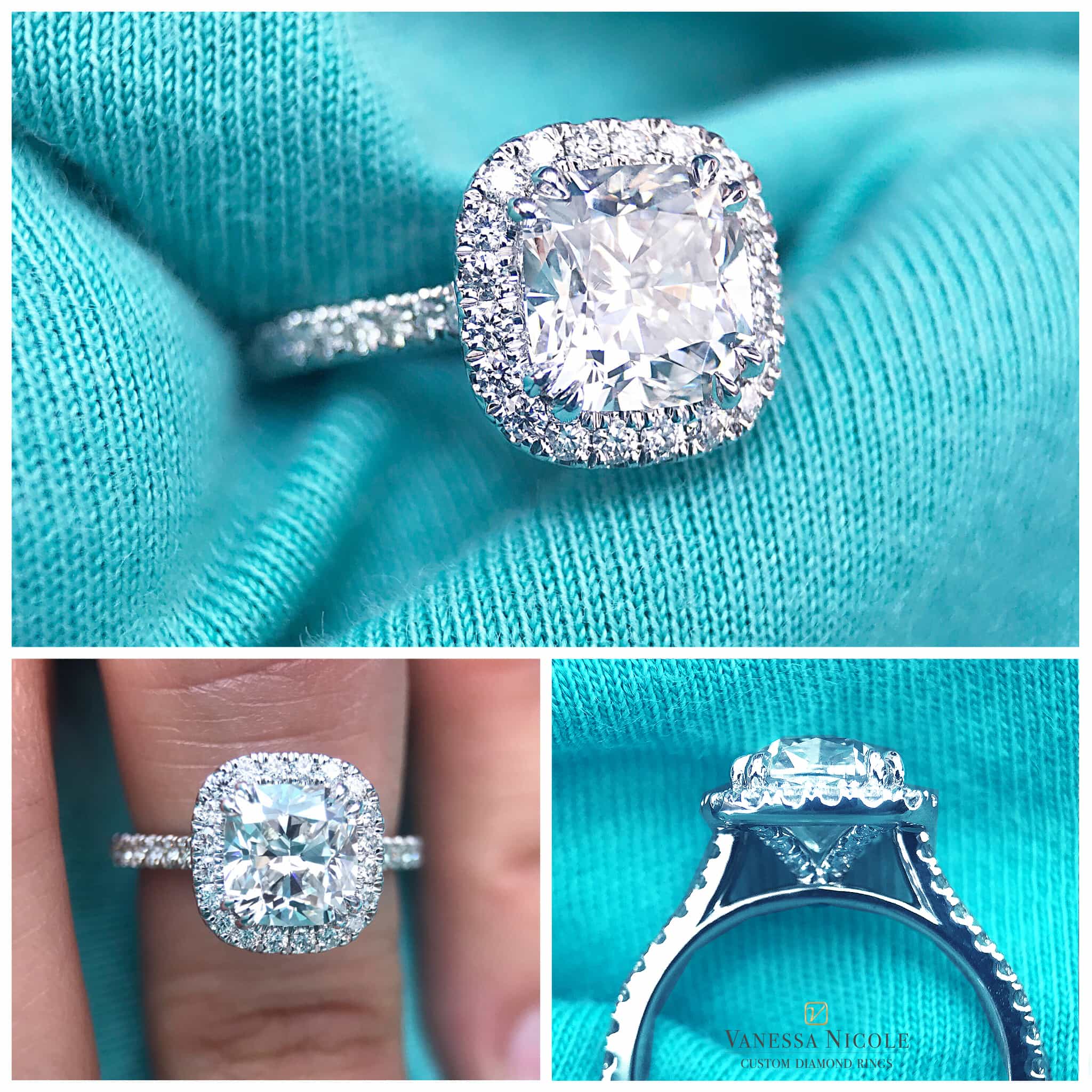 seamless halo engagement ring