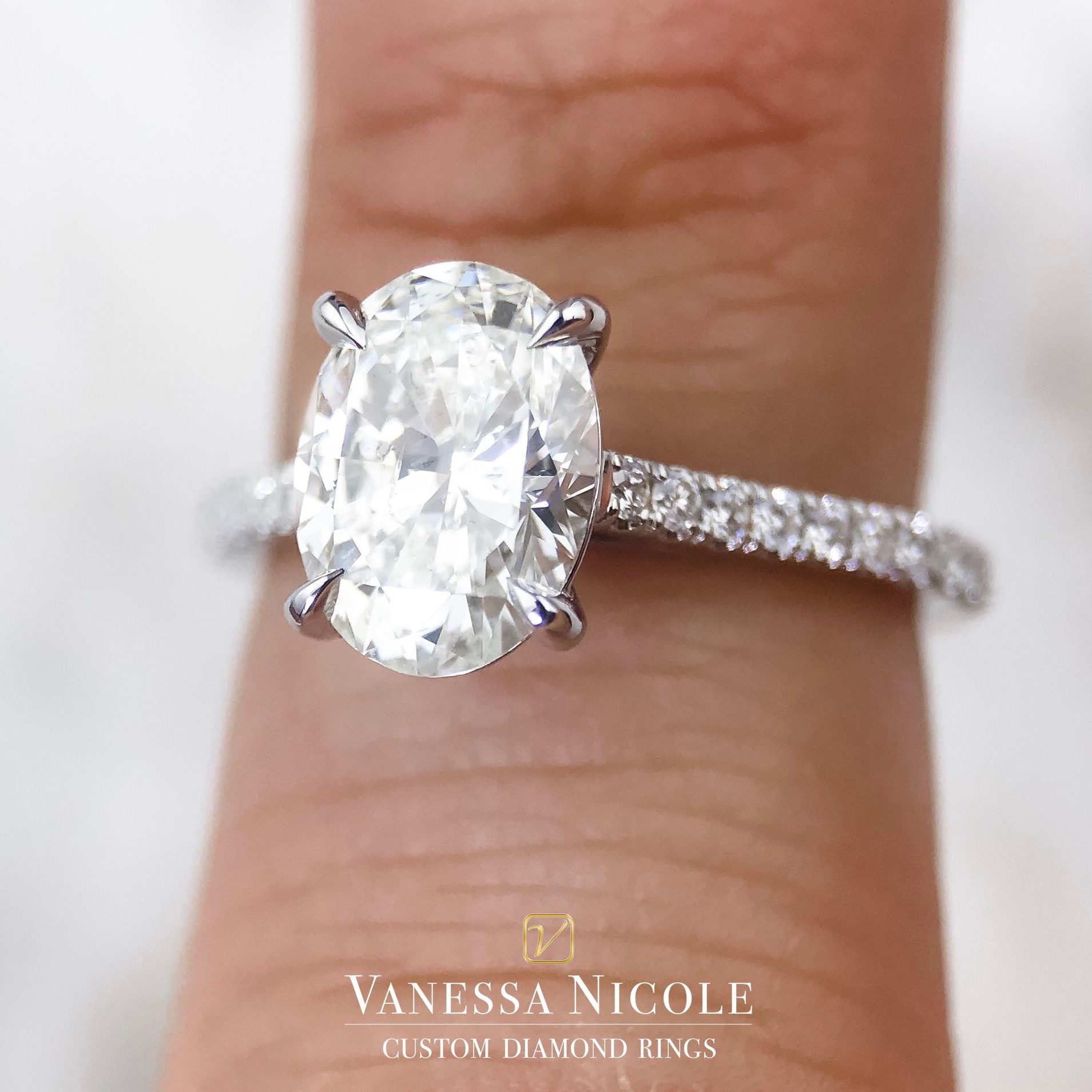 Oval Cut Diamond Solitaire Ring - Vanessa Nicole