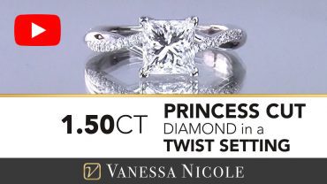 Princess Cut Diamond Engagement Ring for Petite