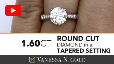 Round Cut Solitaire With Pave Diamonds Ring for Kelly