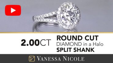 Round Cut Split Shank Halo Engagement Ring