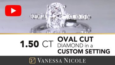Oval Cut Floating Diamonds Engagement Ring for Amber