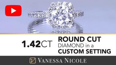 Round Cut Diamond in a Cushion Halo Engagement Ring for Annie