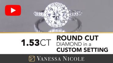 Round Cut Diamond with Halo Engagement Ring for Stefanie - Vanessa Nicole Jewels