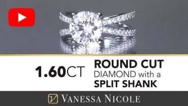 Round Cut Diamond with Split Shank Engagement Ring - Criss Cross Ring for Kat