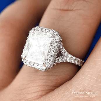 Micro pave moissanite on sale ring