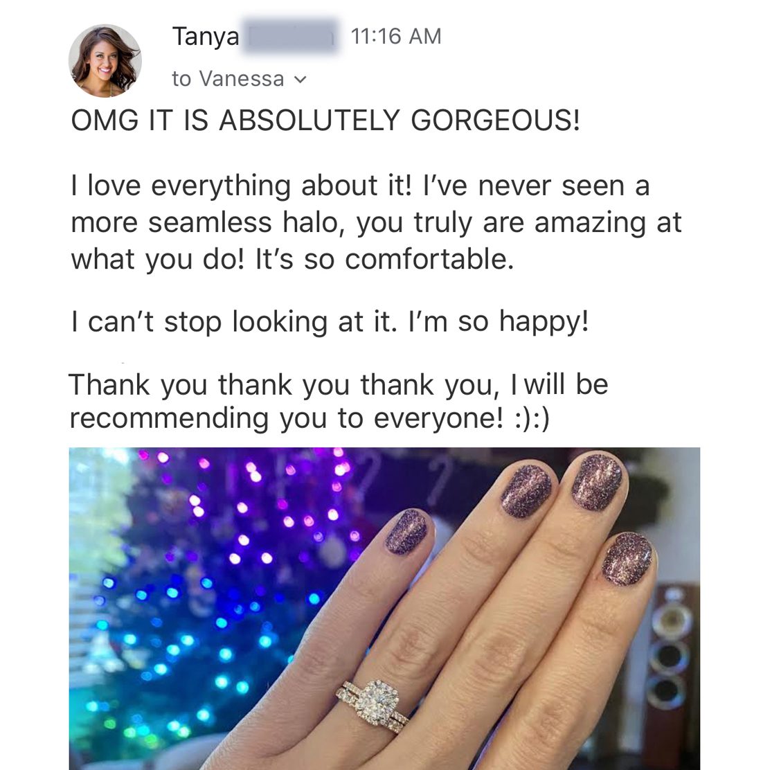 Tanya's Review For Her Ring Client Review