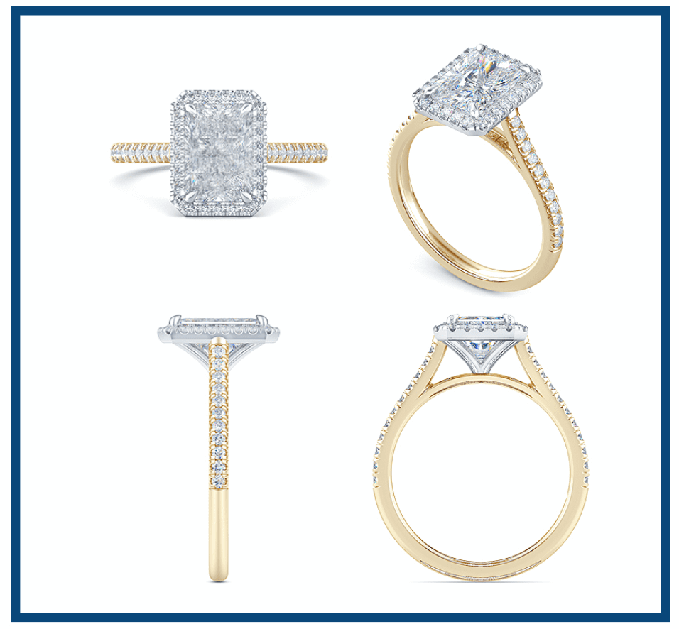 Two-Tone Halo Ring By Vanessa Nicole Two-Tone Halo Ring By Vanessa Nicole