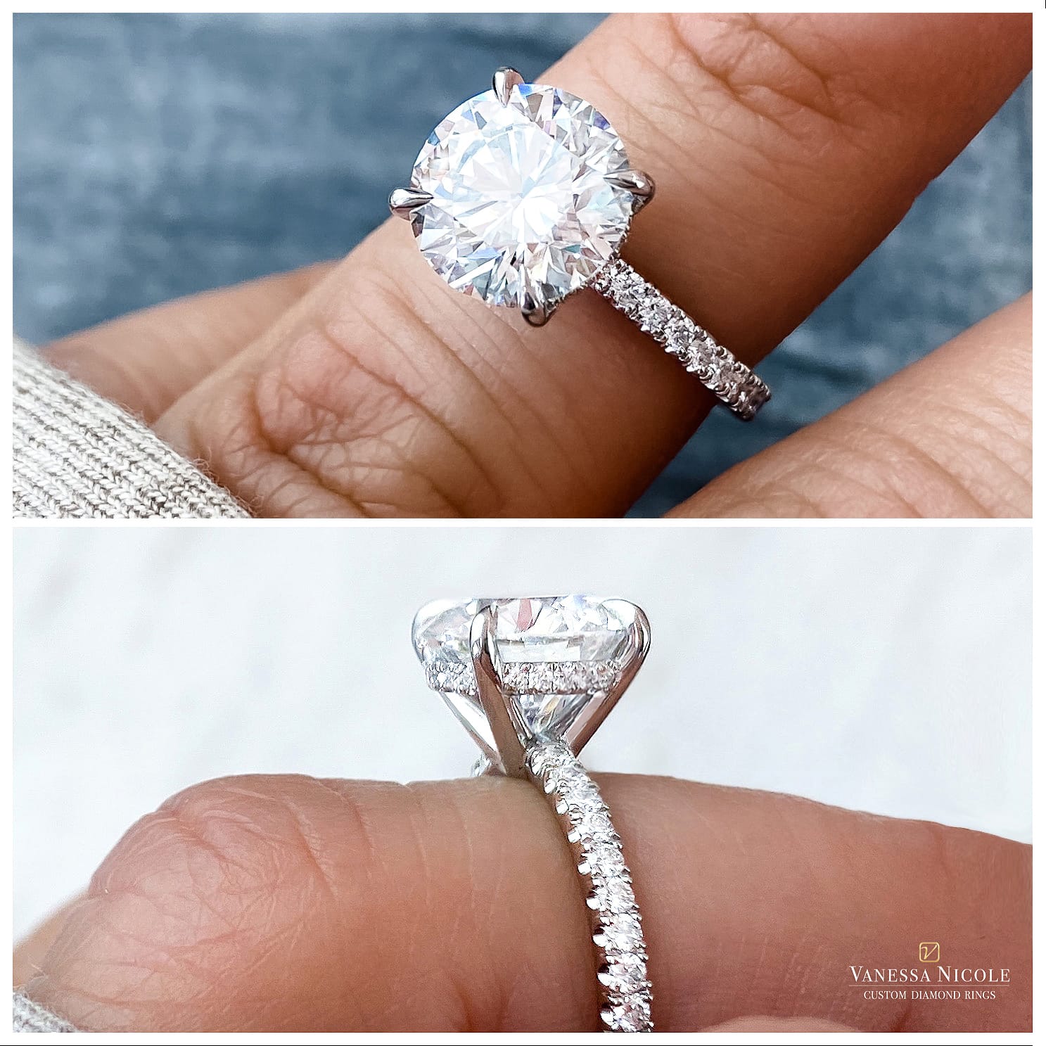Angel & Giulia Herrera-ring photo_highres round brilliant diamond in micro pave eternity band setting