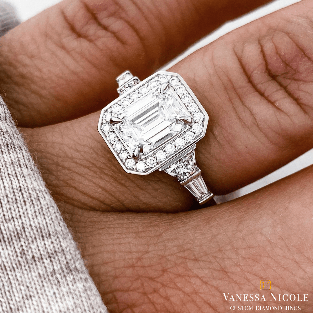  Emerald Cut Diamond Engagement Ring