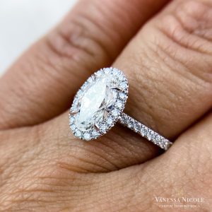 Oval Diamond Halo Ring - Ray F Oval Diamond Halo Ring