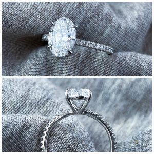 Oval Pave Solitaire Ring