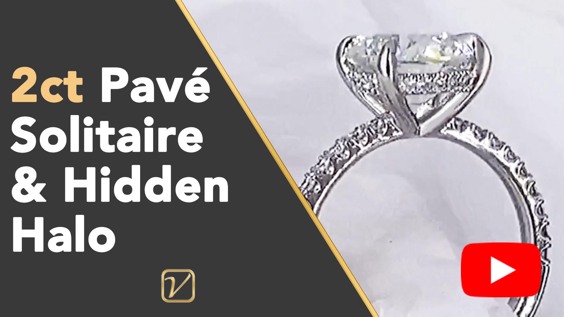 2 CARAT DIAMOND RING - Pave Solitaire 2 Carat Engagement Ring