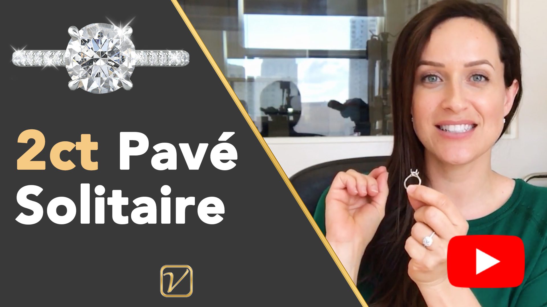 Pave Solitaire Diamond Ring_1 Pave Solitaire Diamond Ring