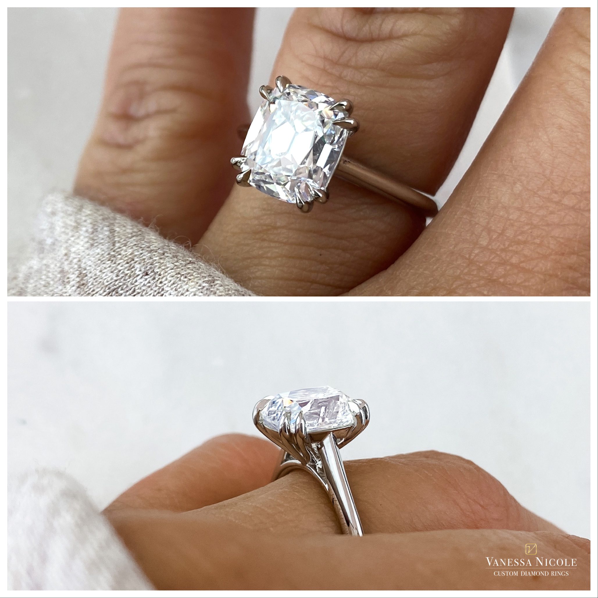Cushion Cut Diamond Solitaire Ring