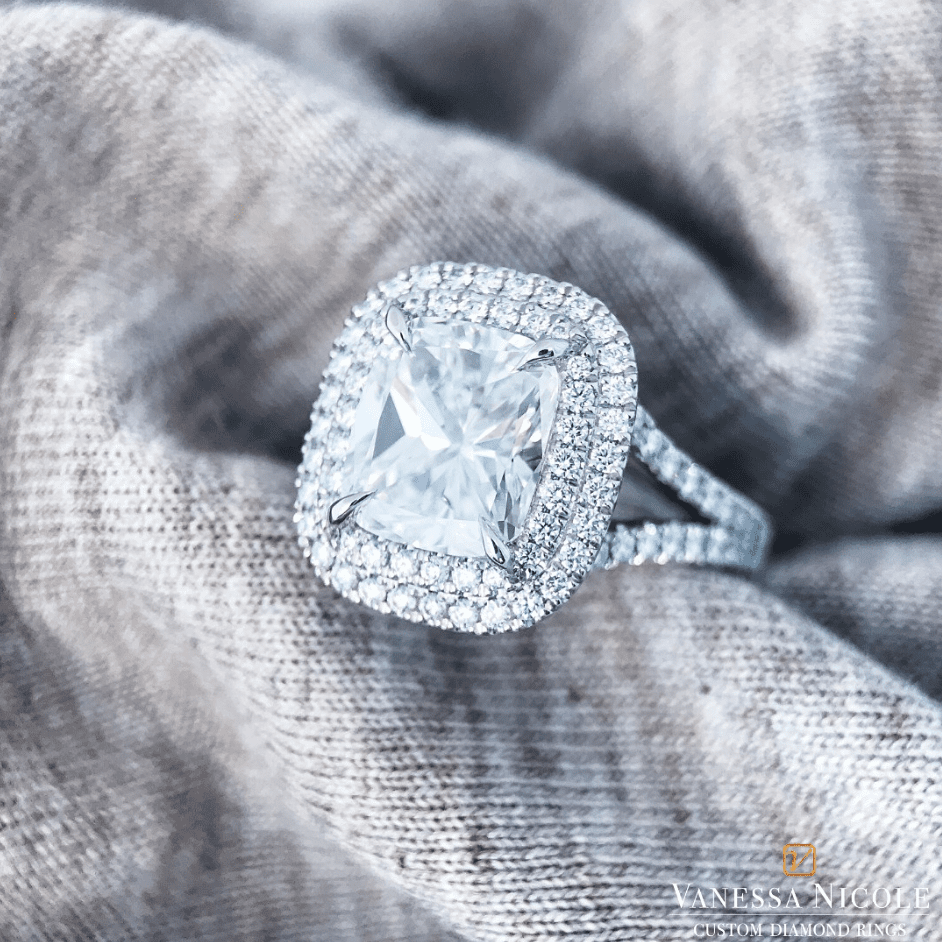 Double halo engagement ring double halo engagement ring