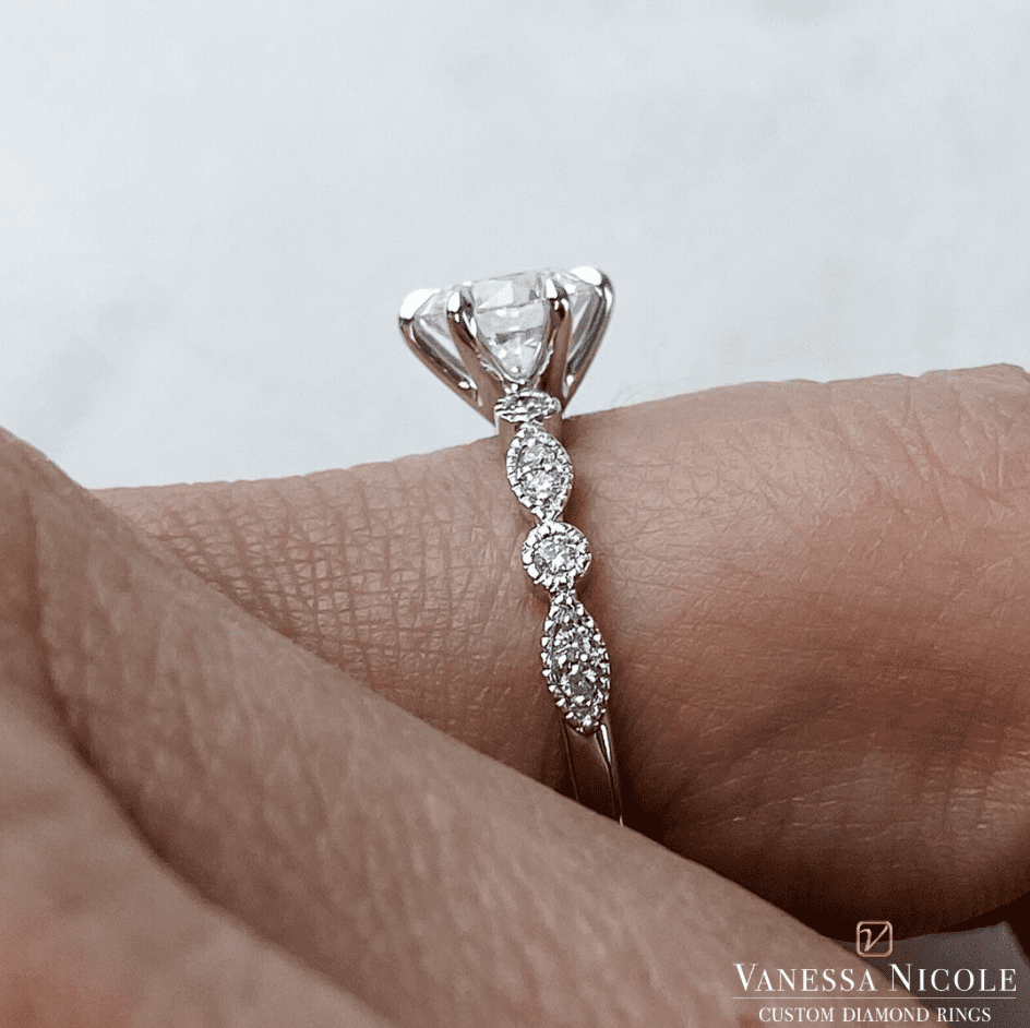 vintage engagement ring style side view
