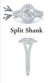 split shank engagement ring setting